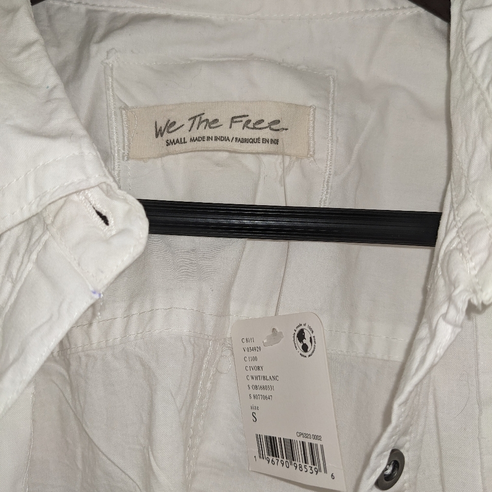 Free People Long-sleeved button down (white, small)